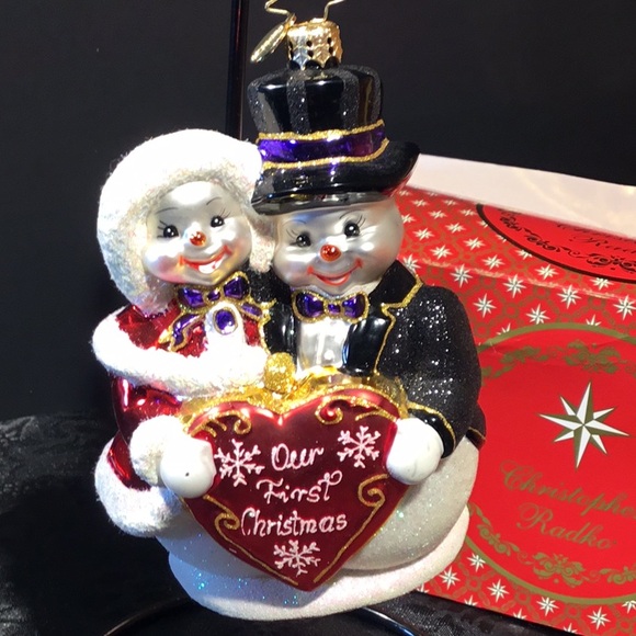 RADKO Snowy Sweetheart Glass Christmas Ornament - Picture 2 of 16